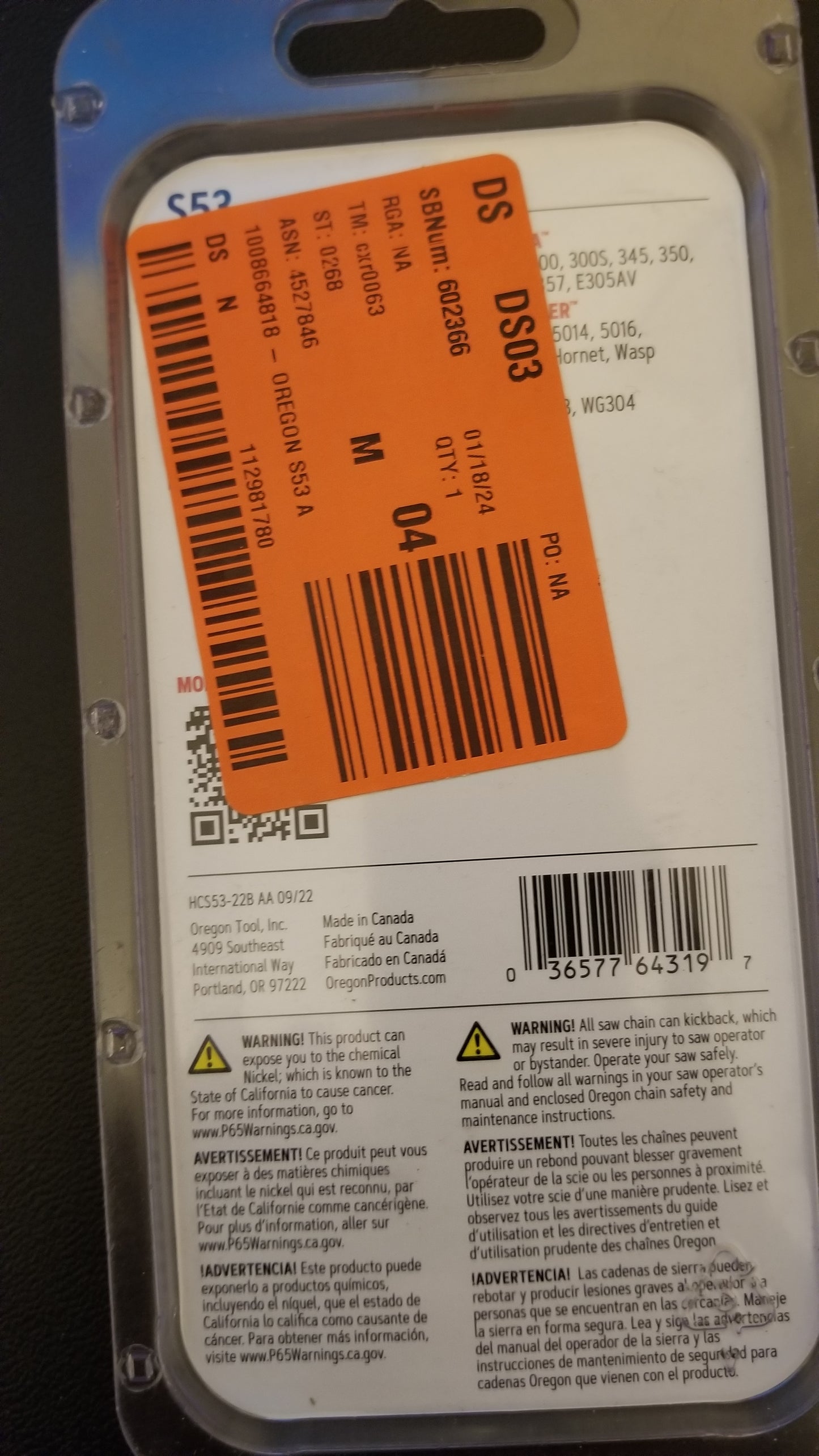 Oregon S53 14" 35 cm Low Kickback Saw Chain