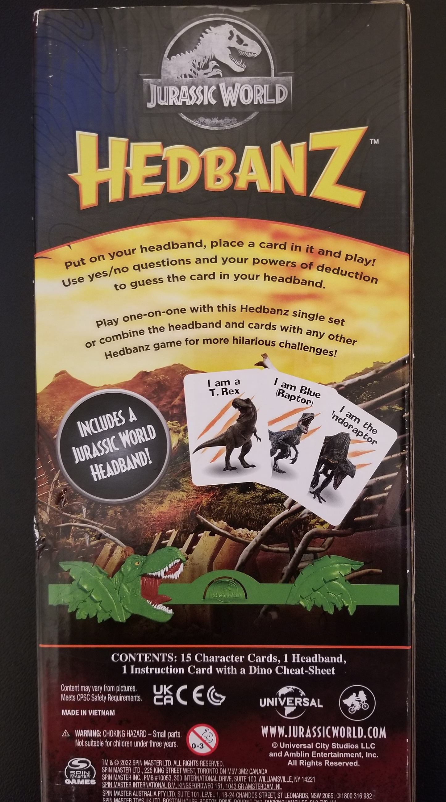 Hedbanz Jurrasic World Question Game