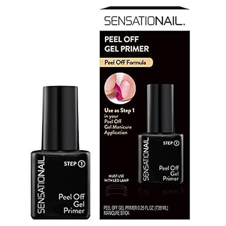 Sensationail Peel Off Formula Gel Nail Polish Primer Refill, Clear, 0.25 fl oz