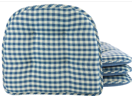4 Non-Slip Chair Cushions (Blue)