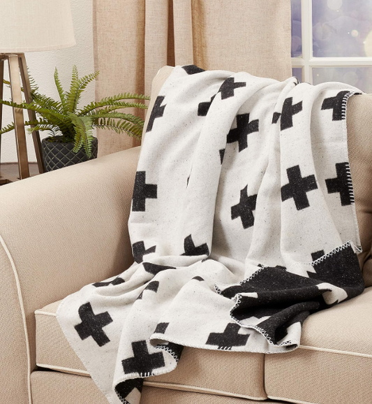 50x60 Reversible Plus Sign Throw Blanket