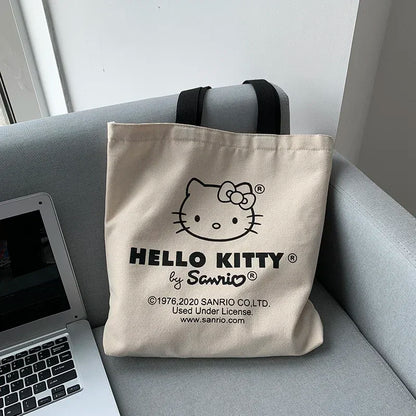 MINISO Disney Cute Hello Kitty Canvas Tote Bag