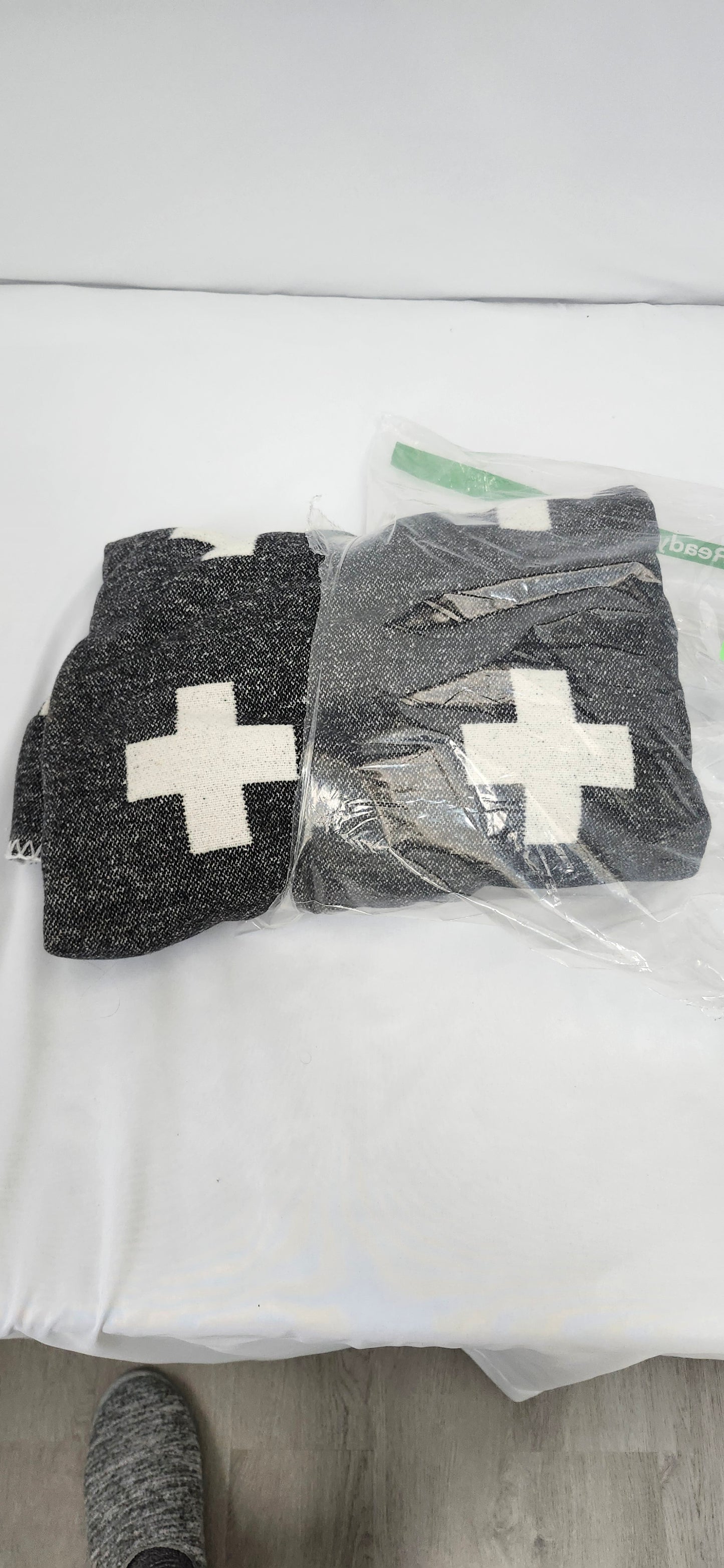 50x60 Reversible Plus Sign Throw Blanket