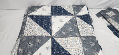 King Size Grey Patchwork Quilt